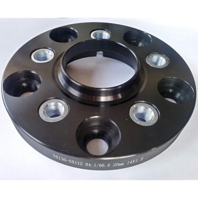 PCD keitimo adapteris iš 5x130(auto) į 5x112(ratlankis) | 20mm | 84.1/66.56 | Black serija